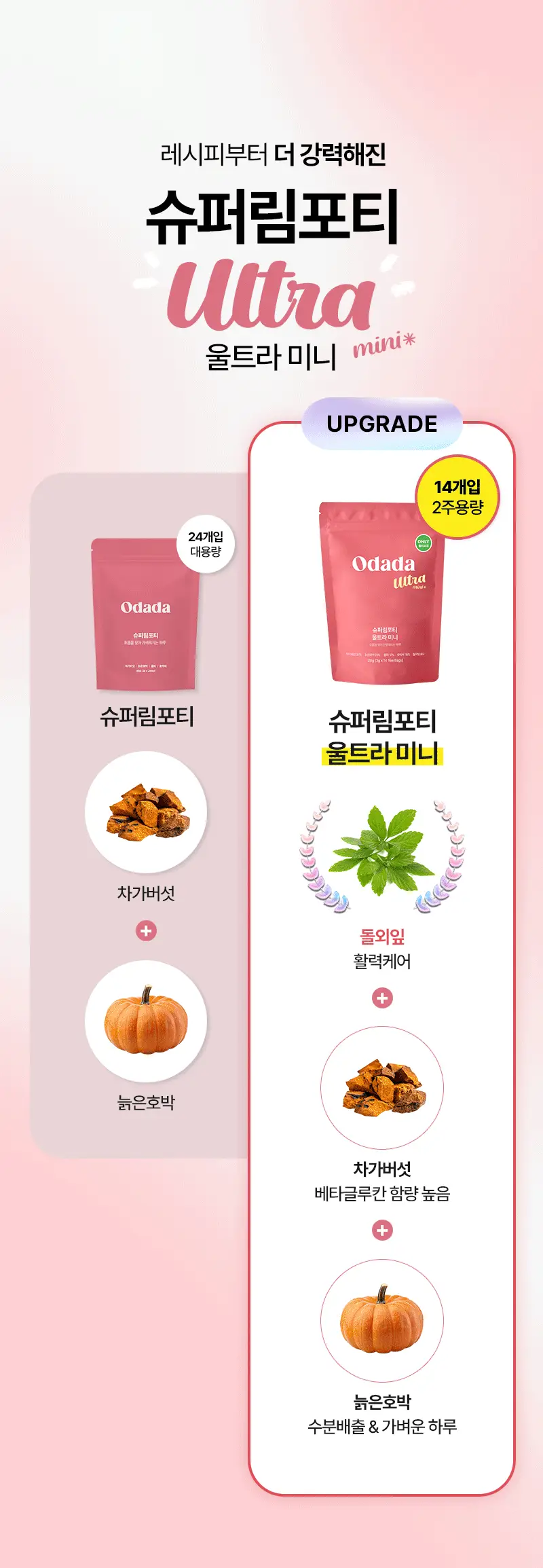 [올영단독] 오다다 이너케어 미니 14개입 2종 택 1 (슈퍼림포티 울트라/슈가컷피티 울트라) 상세페이지 7